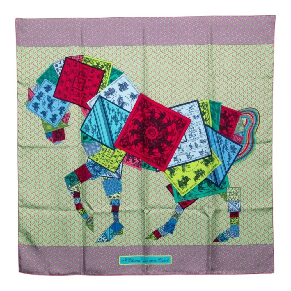 HERMES Black Silk Scarf